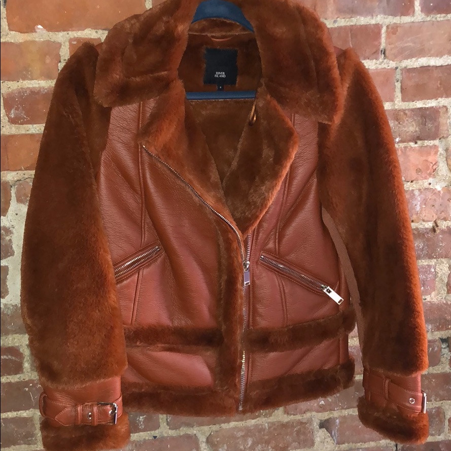 Brand New River Island Aviator Jacket Uk 8